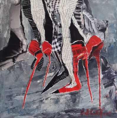 Nevin Keskin imzalı tablo — Karışık Teknik, 30×30 cm, 600 TL müzayede satışı