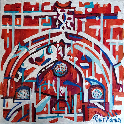 Pınar Kanber imzalı tablo — Akrilik Boya, 35×35 cm, 1.700 TL müzayede satışı