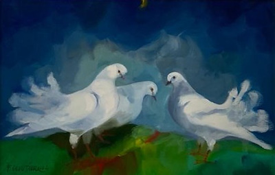 Fikri Cantürk imzalı tablo — Yağlı Boya, 25×37 cm, 8.000 TL müzayede satışı