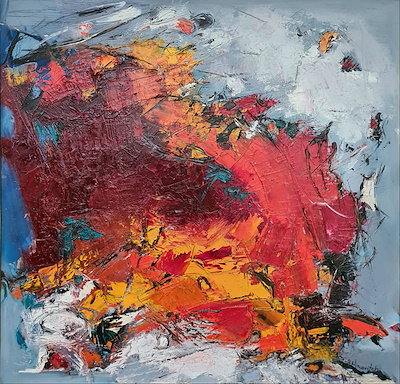 Gina Nincovitch imzalı tablo — Akrilik Boya, 100×90 cm, 8.000 TL müzayede satışı