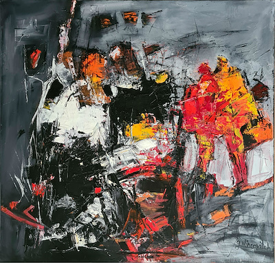 Gina Nincovitch imzalı tablo — Akrilik Boya, 90×90 cm, 8.500 TL müzayede satışı
