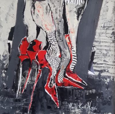 Nevin Keskin imzalı tablo — Akrilik Boya, 40×40 cm, 800 TL müzayede satışı
