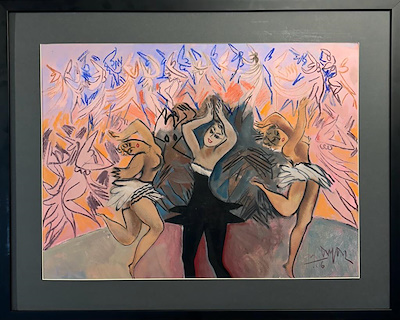 MUSTAFA AYAZ-Karton üzerine karışık teknik imzalı 60x80 cm