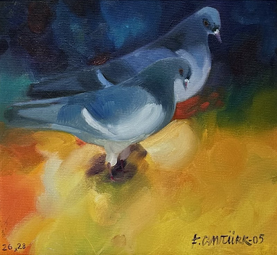 Fikri Cantürk imzalı tablo — Yağlı Boya, 26×28 cm, 4.500 TL müzayede satışı