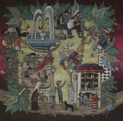 Nuri Abaç imzalı tablo — Yağlı Boya, 90×90 cm, 2.790.000 TL müzayede satışı
