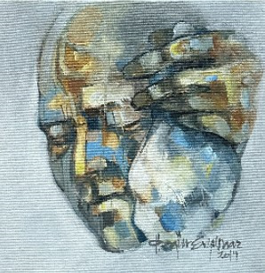 Özgür Eryılmaz imzalı tablo — Yağlı Boya, 20×20 cm, 3.500 TL müzayede satışı