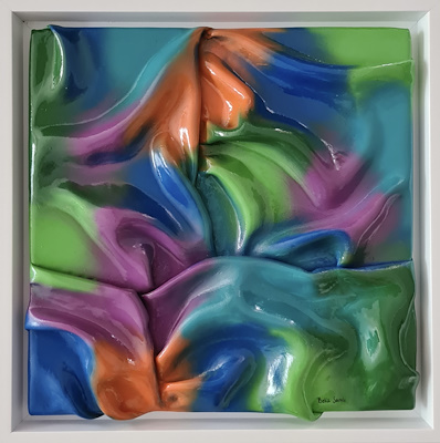 Beliz Samlı imzalı tablo — 40×40 cm, 12.000 TL müzayede satışı