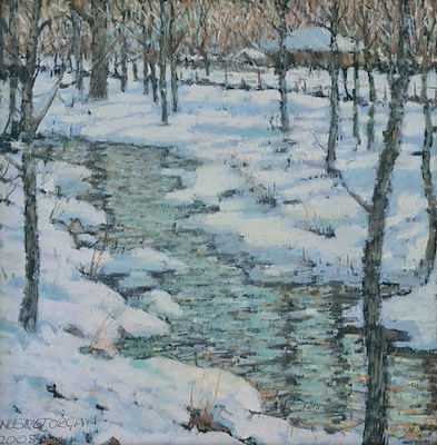 Nusret Orçan imzalı tablo — Yağlı Boya, 25×25 cm, 9.000 TL müzayede satışı