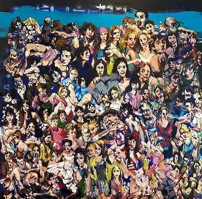 Burçak Güner Gölgeli imzalı tablo — 100×100 cm, 17.000 TL müzayede satışı