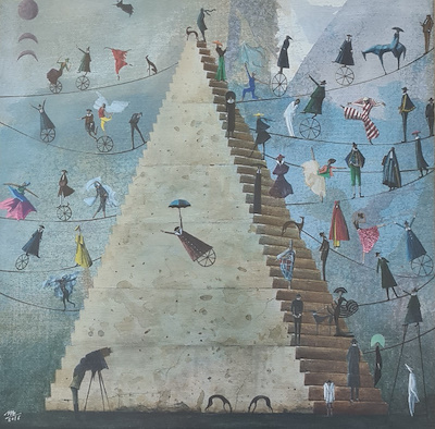 Marıa Brzozowska imzalı tablo — Karışık Teknik, 36×36 cm, 9.000 TL müzayede satışı