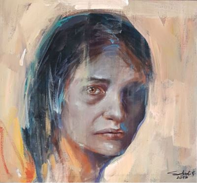 Sedigheh Fatolahzadeh imzalı tablo — Yağlı Boya, 40×40 cm, 1.000 TL müzayede satışı