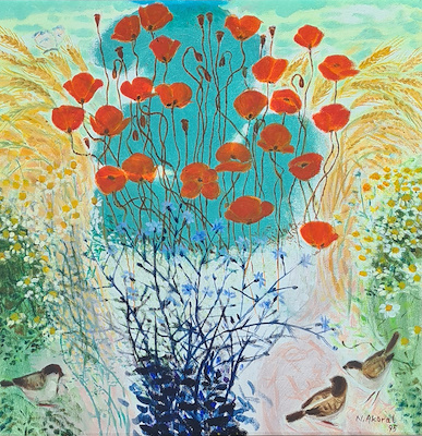 Nevzat Akoral imzalı tablo — Yağlı Boya, 50×50 cm, 40.000 TL müzayede satışı