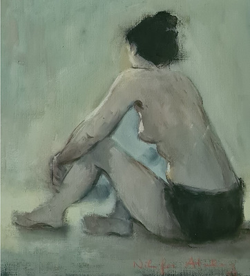 Nilüfer Atalay imzalı tablo — Yağlı Boya, 26×23 cm, 3.750 TL müzayede satışı