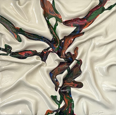 Beliz Samlı imzalı tablo — 40×40 cm, 27.500 TL müzayede satışı
