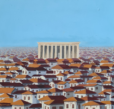 Gamze Özdemir imzalı tablo — Akrilik Boya, 30×30 cm, 2.000 TL müzayede satışı
