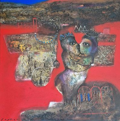 Seyhan İlhan imzalı tablo — Yağlı Boya, 82×82 cm, 35.000 TL müzayede satışı