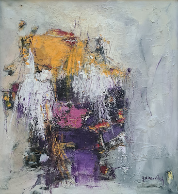 Gina Nincovitch imzalı tablo — Akrilik Boya, 100×90 cm, 20.000 TL müzayede satışı