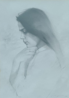 Mehmet İçöz imzalı tablo — 39×28 cm, 1.500 TL müzayede satışı