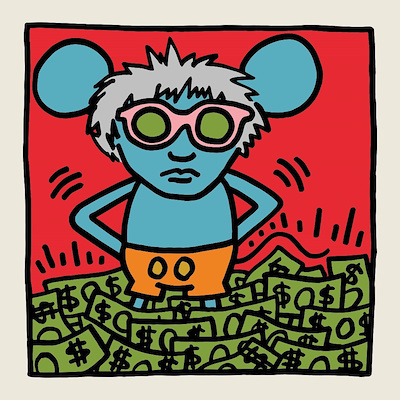 Keith Haring imzalı tablo — 70×70 cm, 1.400 TL müzayede satışı