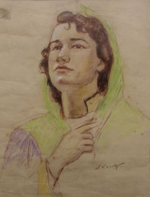Naci Kalmukoğlu imzalı tablo — Karışık Teknik, 57×44 cm, 3.500 TL müzayede satışı