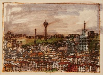 Marek Brzozowski imzalı tablo — Sulu Boya, 14.5×19 cm, 1.300 TL müzayede satışı