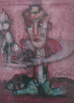 Erhan Hökelek imzalı tablo — Karışık Teknik, 17×12 cm, 1.500 TL müzayede satışı