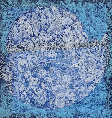 Burçak Güner Gölgeli imzalı tablo — Karışık Teknik, 85×80 cm, 22.500 TL müzayede satışı