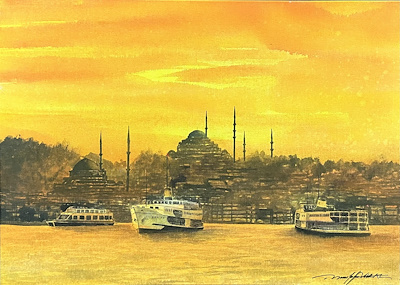 Mustafa Vural imzalı tablo — Akrilik Boya, 50×70 cm, 16.000 TL müzayede satışı