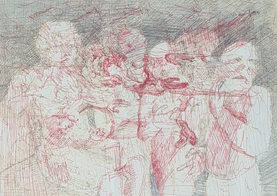 Veli Mert imzalı tablo — Karışık Teknik, 25×35 cm, 1.500 TL müzayede satışı