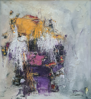 Gina Nincovitch imzalı tablo — Akrilik Boya, 100×90 cm, 20.000 TL müzayede satışı