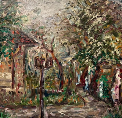 Hamit İzmir imzalı tablo — Yağlı Boya, 40×40 cm, 3.000 TL müzayede satışı