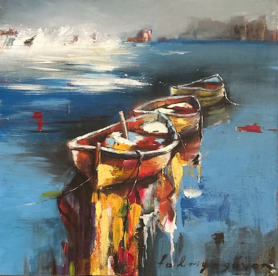 Fahriye Güven imzalı tablo — Yağlı Boya, 30×30 cm, 1.500 TL müzayede satışı