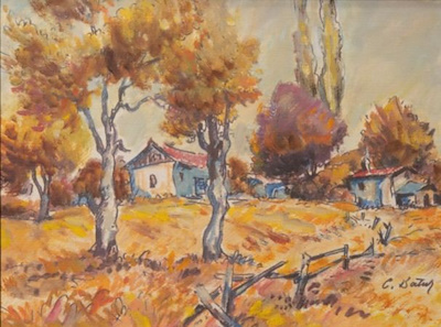 Cevdet Batur imzalı tablo — Yağlı Boya, 22×30 cm, 5.000 TL müzayede satışı
