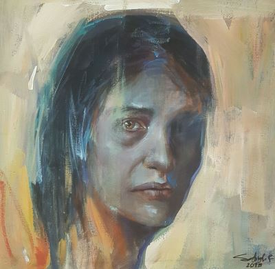 Sedigheh Fatolahzadeh imzalı tablo — Yağlı Boya, 40×40 cm, 1.600 TL müzayede satışı