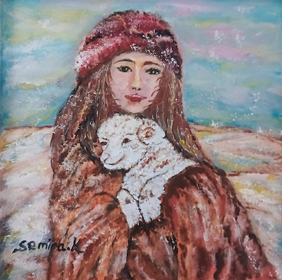 Semira Korucu imzalı tablo — Yağlı Boya, 25×25 cm, 2.500 TL müzayede satışı