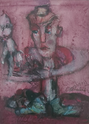 Erhan Hökelek imzalı tablo — Karışık Teknik, 17×12 cm, 1.200 TL müzayede satışı