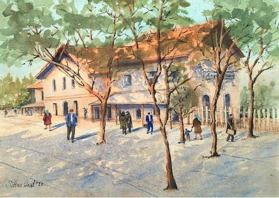 Sultan Ünal imzalı tablo — Sulu Boya, 25×35 cm, 3.000 TL müzayede satışı