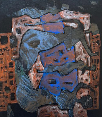 Özdemir Yemenicioğlu imzalı tablo — Karışık Teknik, 38×43 cm, 5.500 TL müzayede satışı
