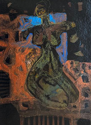 Özdemir Yemenicioğlu imzalı tablo — Karışık Teknik, 32×23 cm, 3.500 TL müzayede satışı