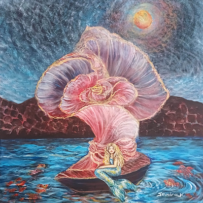Semira Korucu imzalı tablo — Akrilik Boya, 50×50 cm, 9.000 TL müzayede satışı