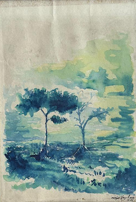 Nejat Kayıhan imzalı tablo — Sulu Boya, 24×17 cm, 2.750 TL müzayede satışı