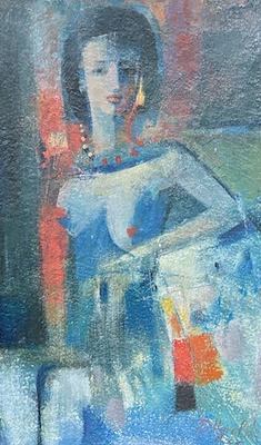 David Ughrelidze imzalı tablo — Yağlı Boya, 27×16 cm, 3.000 TL müzayede satışı