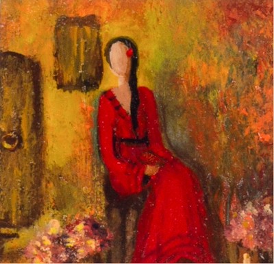 Sibel Ek imzalı tablo — Minyatür, 7×7 cm, 800 TL müzayede satışı
