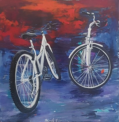 Burak Erim imzalı tablo — Akrilik Boya, 40×40 cm, 2.000 TL müzayede satışı