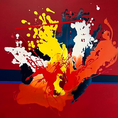 Burak Erim imzalı tablo — Akrilik Boya, 40×40 cm, 1.700 TL müzayede satışı