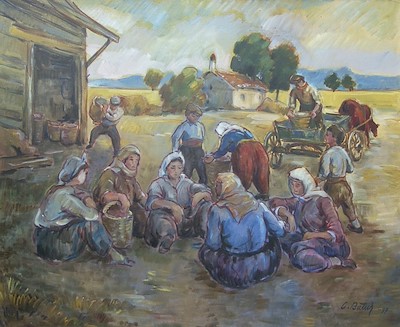 Cevdet Batur imzalı tablo — Yağlı Boya, 90×110 cm, 8.000 TL müzayede satışı