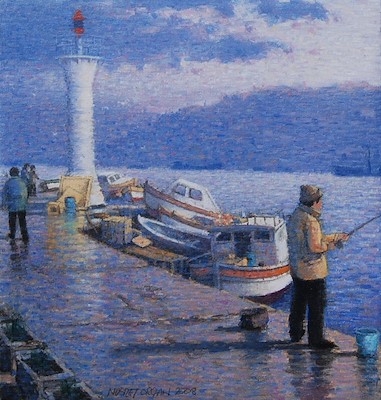 Nusret Orçan imzalı tablo — Yağlı Boya, 42×40 cm, 1.800 TL müzayede satışı