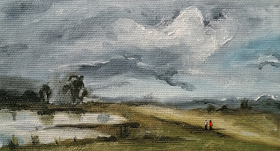 Kısmet Demiraslan imzalı tablo — Yağlı Boya, 16×9 cm, 150 TL müzayede satışı