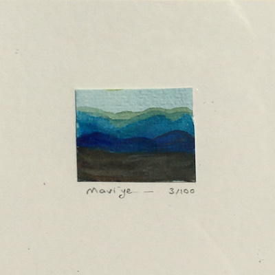 Mina Yaşar imzalı tablo — Karışık Teknik, 15×15 cm, 200 TL müzayede satışı