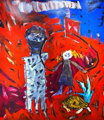 Orhan Benli imzalı tablo — Karışık Teknik, 200×180 cm, 17.000 TL müzayede satışı